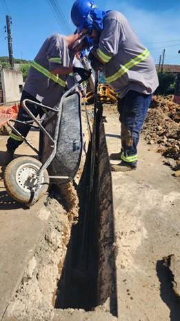 Obra esgotamento