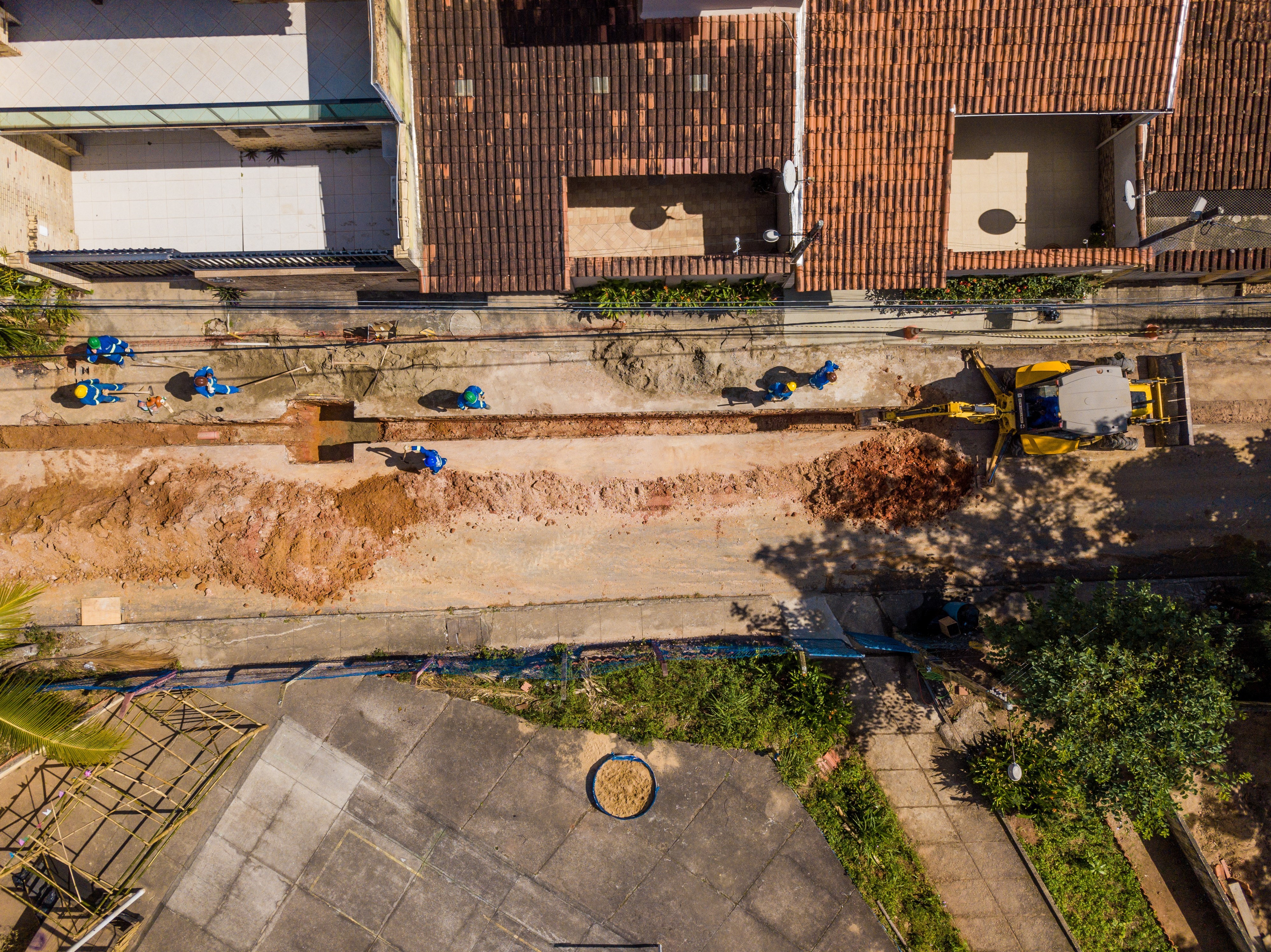 Obras de esgotamento sanitário no bairro Imbetiba em Macaé - RJ